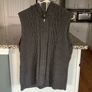 Eddie Bauer Hooded Knit Vest Size Large
